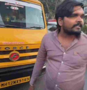 Pune School Bus Driver Hits Biker, Allegedly Issues&hellip;