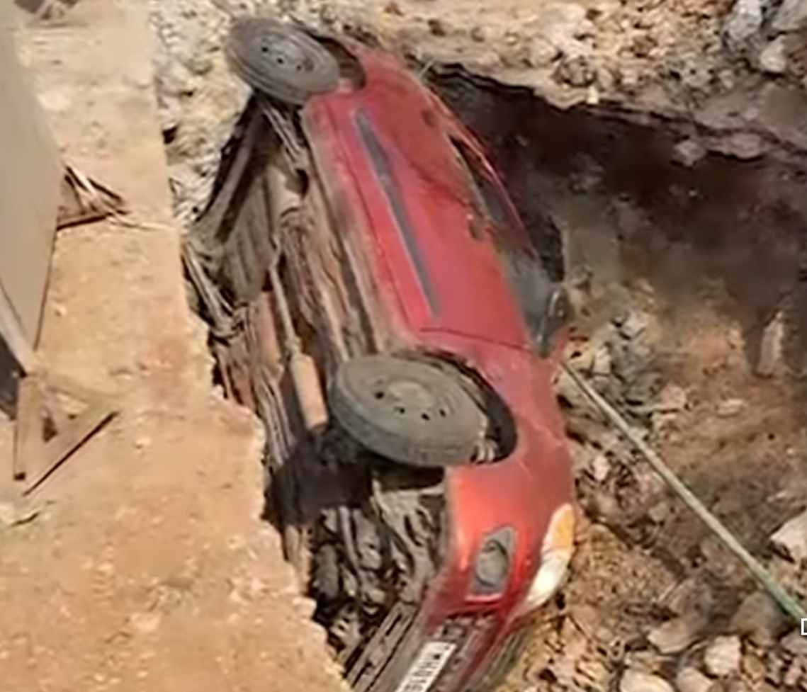 Car Falls into Pit Near&hellip;